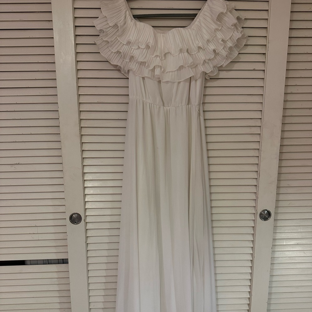 Baltic Born Diana Ruffle Maxi Dress in White